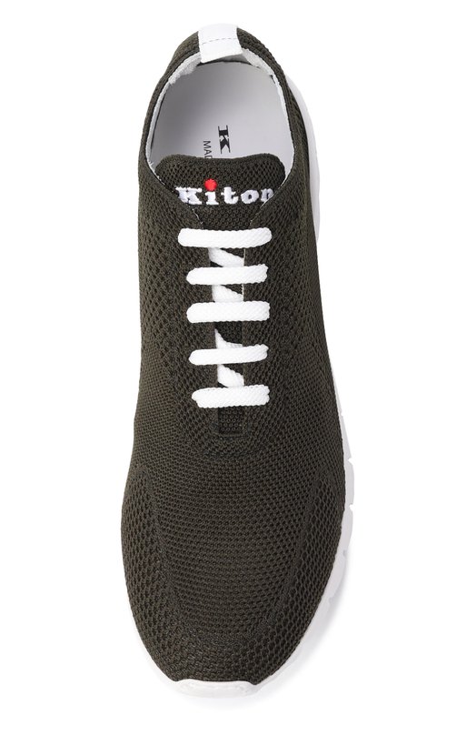 Текстильные кроссовки Kiton USSFITSN00809_001 Хаки  USSFITSN00809_001 Фото 5