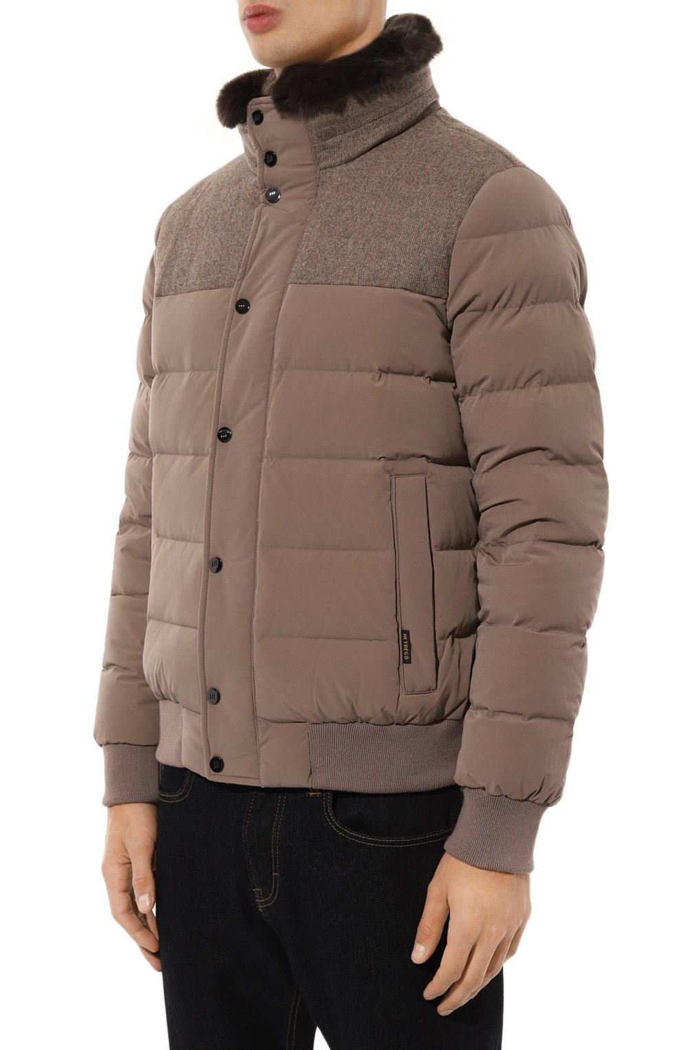 Пуховый бомбер с воротником из кролика HETREGO, арт. 8N512R/B0RIS, фото 3