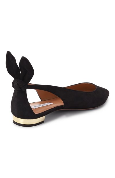 Замшевые балетки bow tie AQUAZZURA, арт. DENFLAB0-SUE-000, фото 5