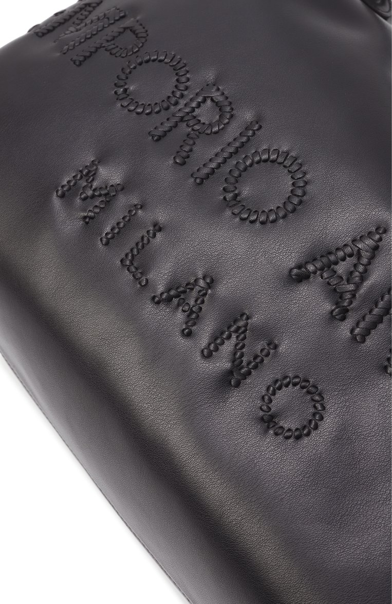 Женская сумка-тоут myea EMPORIO ARMANI черного цвета, арт. EW000360/AF13792 | Фото 3 (Ремень/цепочка: На ремешке; Материал: Натуральная кожа; Размер: medium)