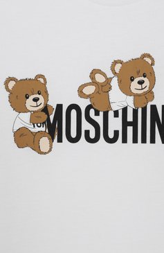 Мужского хлопковая футболка MOSCHINO белого цвета, арт. HUM059/LAA23/10-14 | Фото 3 (Материал внешний: Хлопок; Региональные ограничения белый список (Axapta Mercury): Не проставлено; Нос: Не проставлено; Мальчики Кросс-КТ: Футболка-одежда; Девочки Кросс-КТ: футболка-одежда; Ростовка одежда: 10 - 11 лет | 140 - 146см, 12 лет | 152 см)