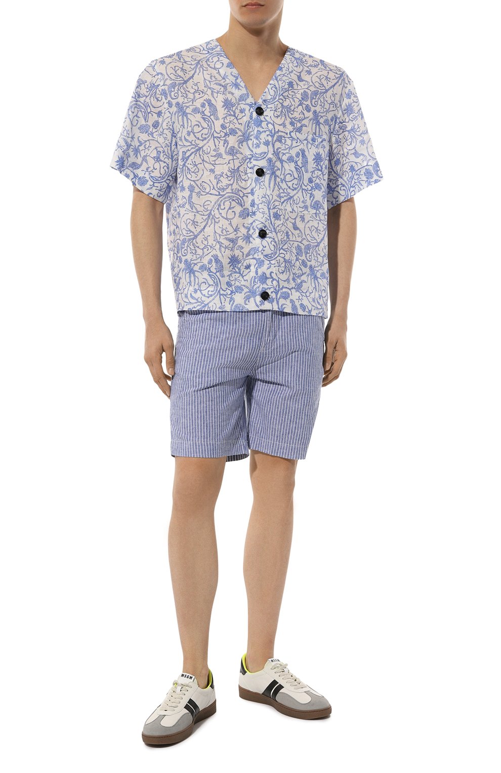 Шорты из хлопка и льна LA MARTINA синего цвета по цене 15200 руб., арт. YMB005/TW517, фото 2 Шорты из хлопка и льна LA MARTINA, арт. YMB005/TW517, фото 2