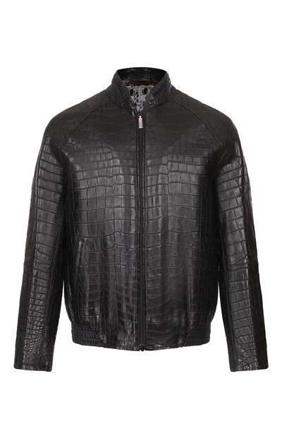 Мужская куртка из кожи крокодила на молнии с воротником-стойкой ZILLI, арт. MAP-BAR0N-1794P/1001