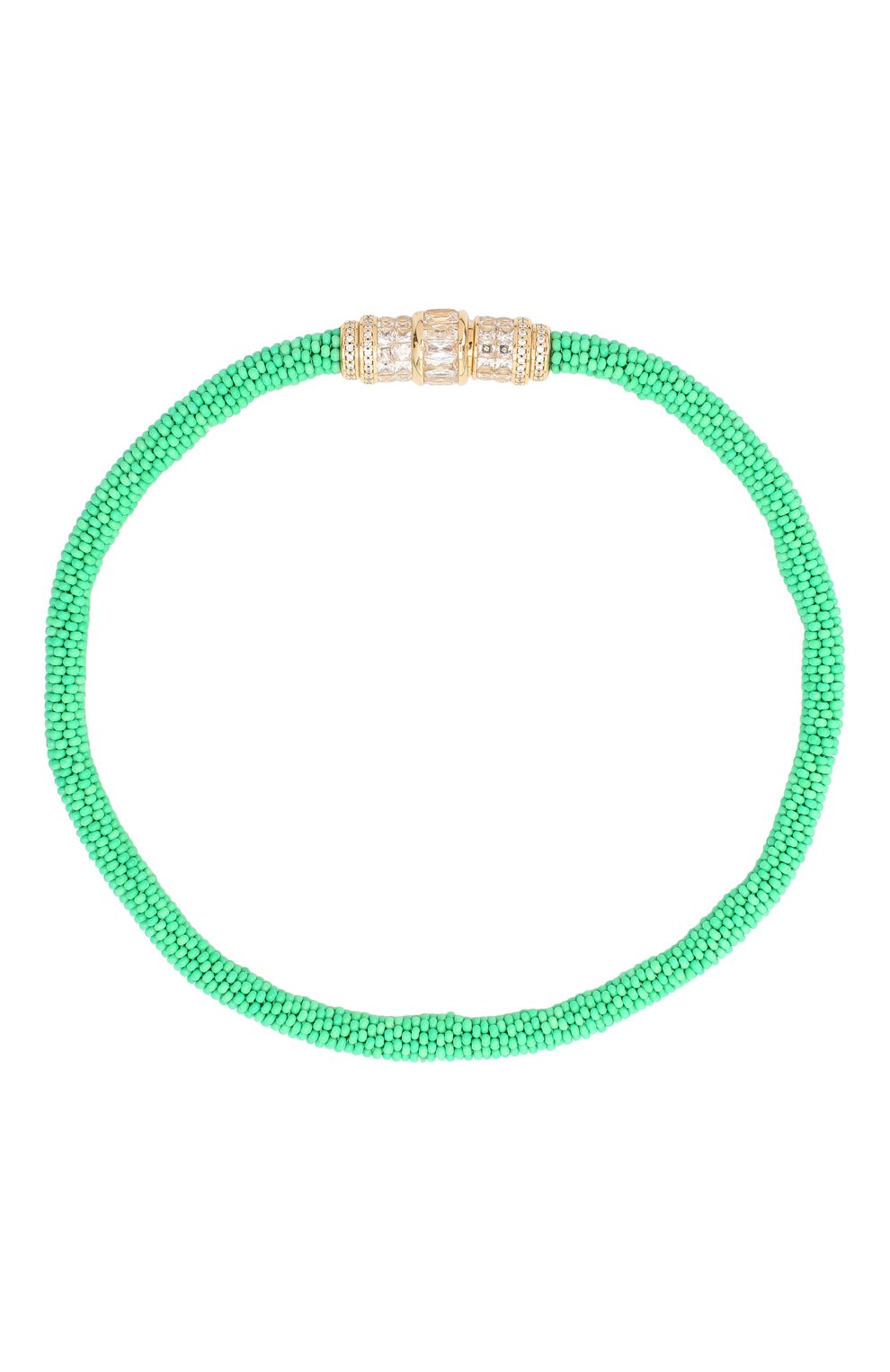 Колье BOTTEGA VENETA зеленого цвета по цене 286500 руб., арт. 651168/VB0BM, фото 1 Колье BOTTEGA VENETA, арт. 651168/VB0BM, фото 1