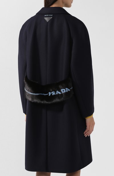Однотонное пальто с меховой отделкой PRADA, арт. P689HP-1R7J-F0AI7, фото 4