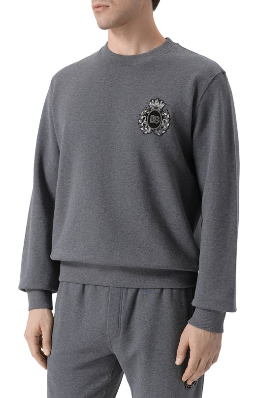Хлопковый свитшот Dolce & Gabbana G9ABJZ/G7PJ7 Серый  G9ABJZ/G7PJ7 Фото 3