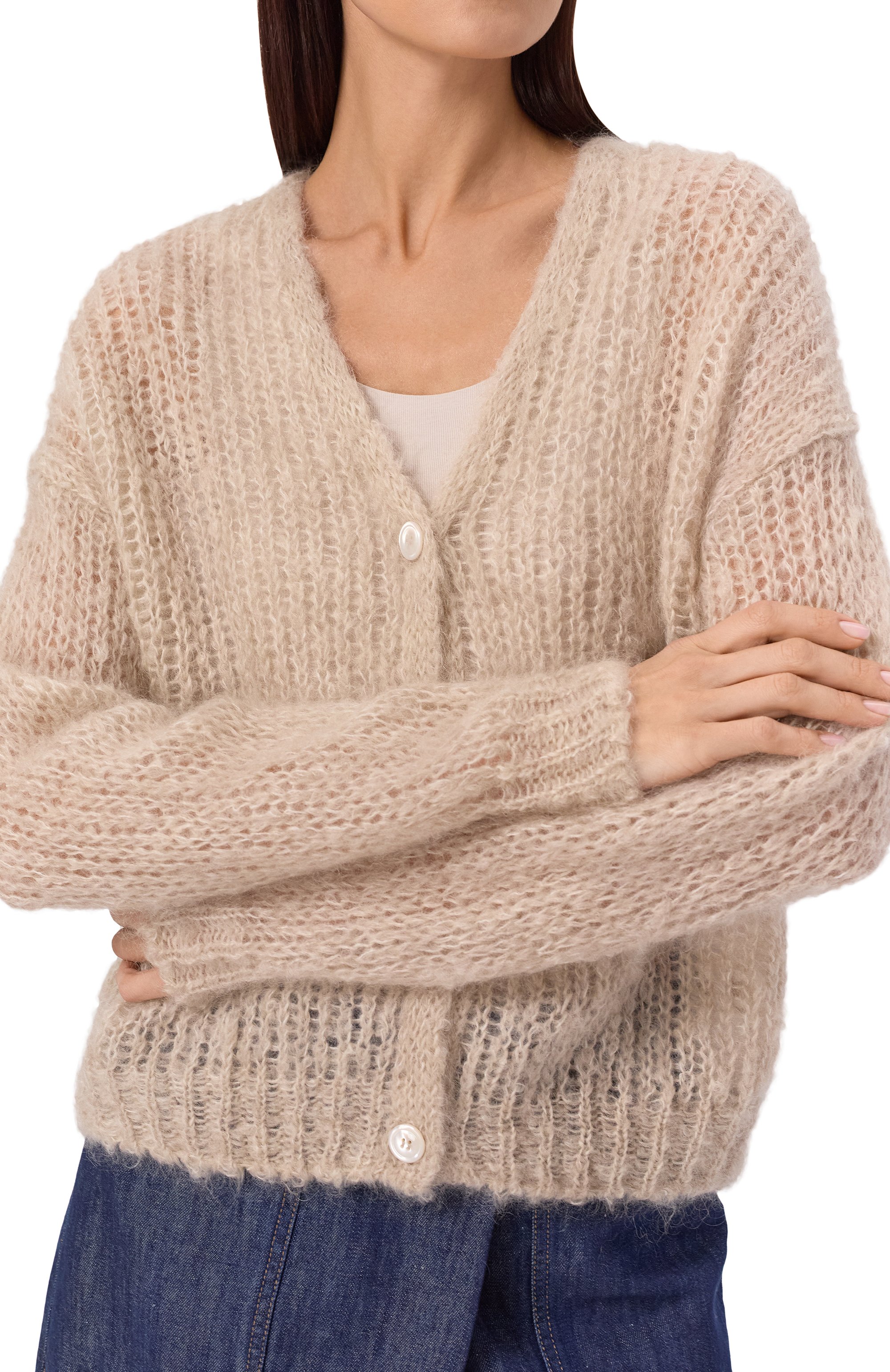 Шерстяной кардиган WEEKEND MAX MARA бежевого цвета по цене 33900 руб., арт. P0NTIAC, фото 5 Шерстяной кардиган WEEKEND MAX MARA, арт. P0NTIAC, фото 5