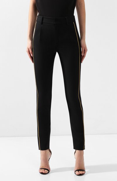 Шерстяные брюки SAINT LAURENT черного цвета по цене 96050 руб., арт. 558550/Y221W, фото 3 Шерстяные брюки SAINT LAURENT, арт. 558550/Y221W, фото 3