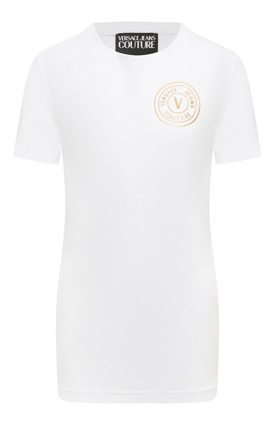 Женская хлопковая футболка VERSACE JEANS COUTURE, арт. 76HAHT02/CJ03T