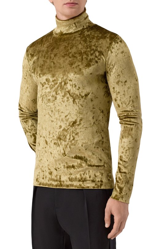 Бархатная водолазка Dries Van Noten 021128-2329-607 Золотой  021128-2329-607 Фото 3