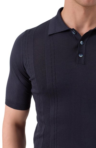 Шелковое поло ZILLI темно-синего цвета по цене 136000 руб., арт. KBP002M0640VCHP00/64, фото 5 Шелковое поло ZILLI, арт. KBP002M0640VCHP00/64, фото 5