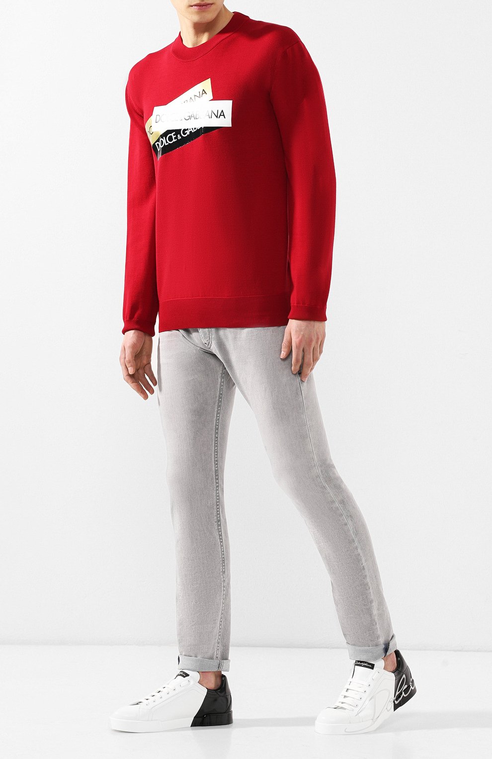 Кожаные кеды portofino DOLCE & GABBANA, арт. CS1600/AI053, фото 2