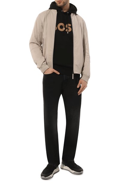 Хлопковое худи BOSS черного цвета по цене 17400 руб., арт. 50486243, фото 2 Хлопковое худи BOSS, арт. 50486243, фото 2