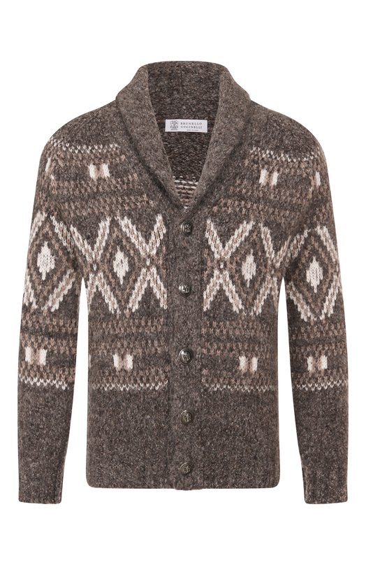 Шерстяной кардиган Brunello Cucinelli M2B301716 Коричневый M2B301716