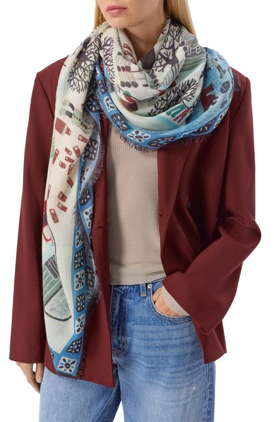 Шаль зимняя деревня из кашемира и шерсти GOURJI, арт. 91233555/6144114, фото 2