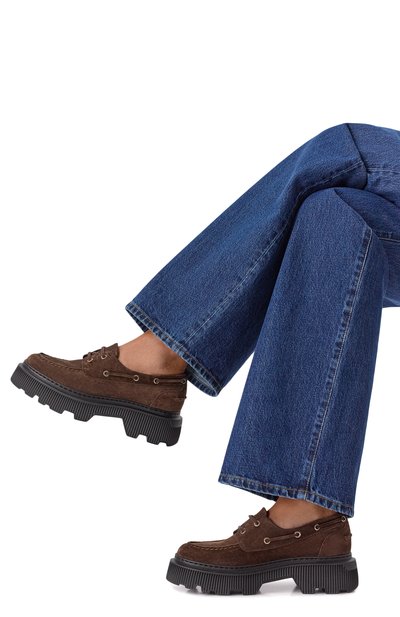 Замшевые топсайдеры SANTONI, арт. WUCG71704NERTPYL, фото 2