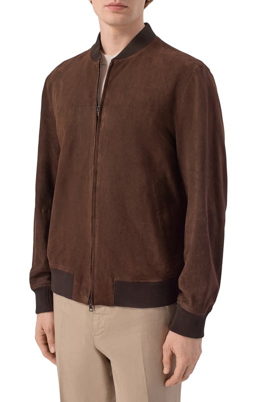 Замшевый бомбер Andrea Campagna 232621/AC/00332I Коричневый  232621/AC/00332I Фото 3