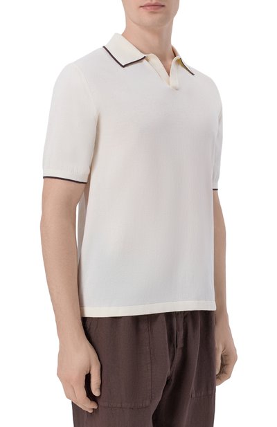 Хлопковое поло MC2 SAINT BARTH кремового цвета по цене 17650 руб., арт. SL00014-00095L/SL0AN C0NTRAST C0TT0N, фото 3 Хлопковое поло MC2 SAINT BARTH, арт. SL00014-00095L/SL0AN C0NTRAST C0TT0N, фото 3