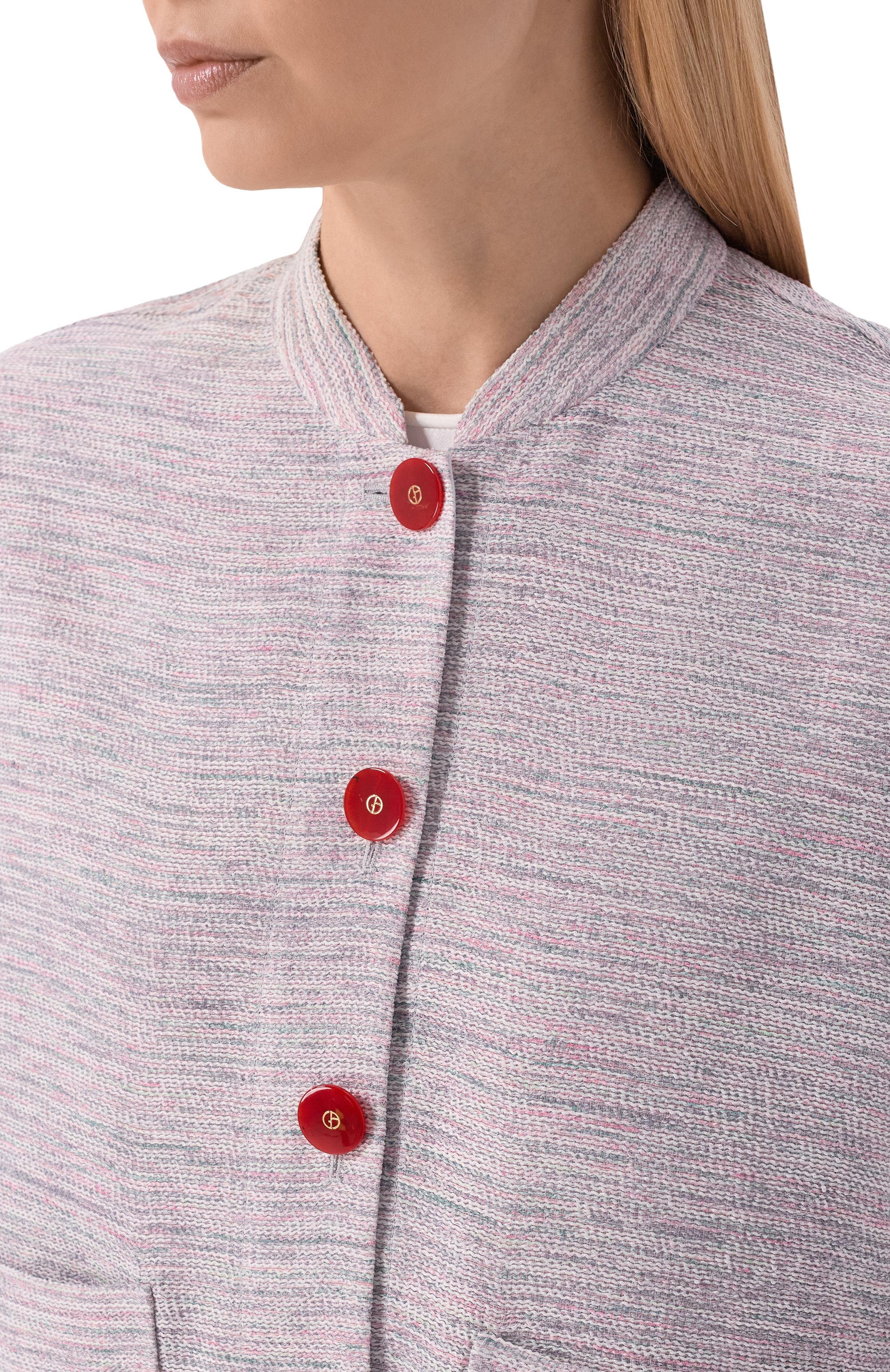 Жакет из вискозы и шелка GIORGIO ARMANI разноцветного цвета по цене 329000 руб., арт. GW002960/TE20207, фото 5 Жакет из вискозы и шелка GIORGIO ARMANI, арт. GW002960/TE20207, фото 5