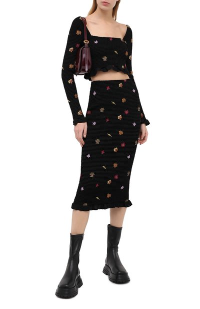 Юбка из вискозы OFF-WHITE черного цвета по цене 139000 руб., арт. 0WCC104E20FAB0011001, фото 2 Юбка из вискозы OFF-WHITE, арт. 0WCC104E20FAB0011001, фото 2
