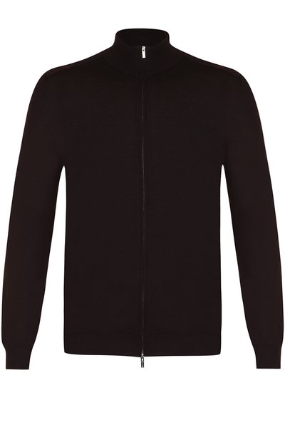 Кардиган на молнии из смеси кашемира и шелка KITON коричневого цвета по цене 225500 руб., арт. UK903, фото 1 Кардиган на молнии из смеси кашемира и шелка KITON, арт. UK903, фото 1