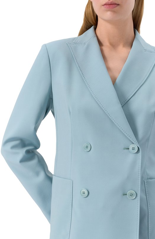 Шерстяной жакет Weekend Max Mara NERV0S0 Голубой  NERV0S0 Фото 5