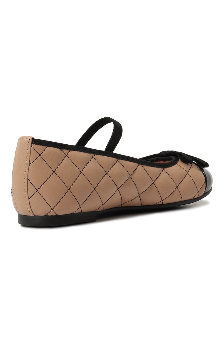 Детские кожаные балетки PRETTY BALLERINAS бежевого цвета, арт. 50739 | Фото 3 (Материал внутренний: Натуральная кожа, Текстиль; Нос: Не проставлено; Материал внешний: Натуральная кож�а)