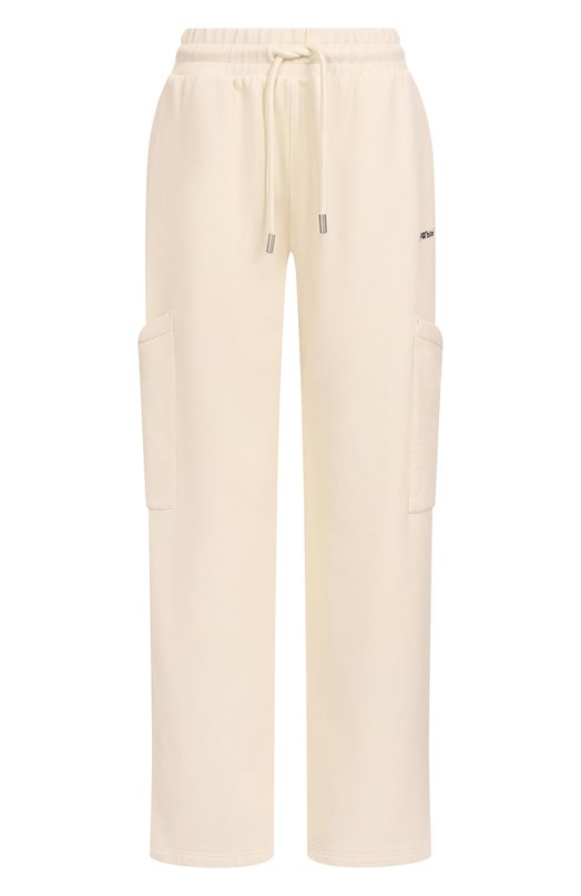 Хлопковые брюки-карго Off-White 0WCH025S25FLE0020B10 Кремовый 0WCH025S25FLE0020B10