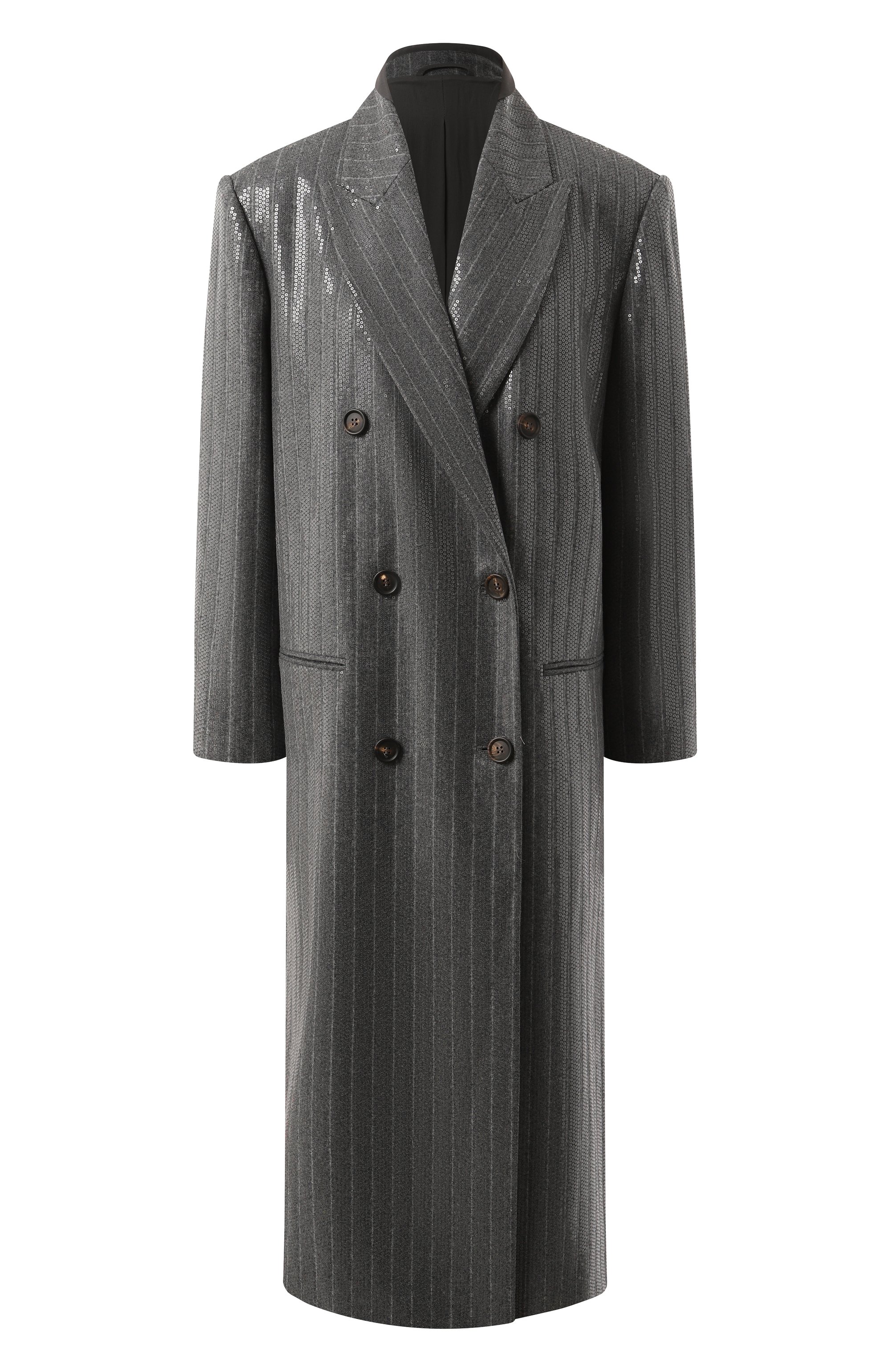 Шерстяное пальто с отделкой пайетками BRUNELLO CUCINELLI, арт. ME2089827, фото 1