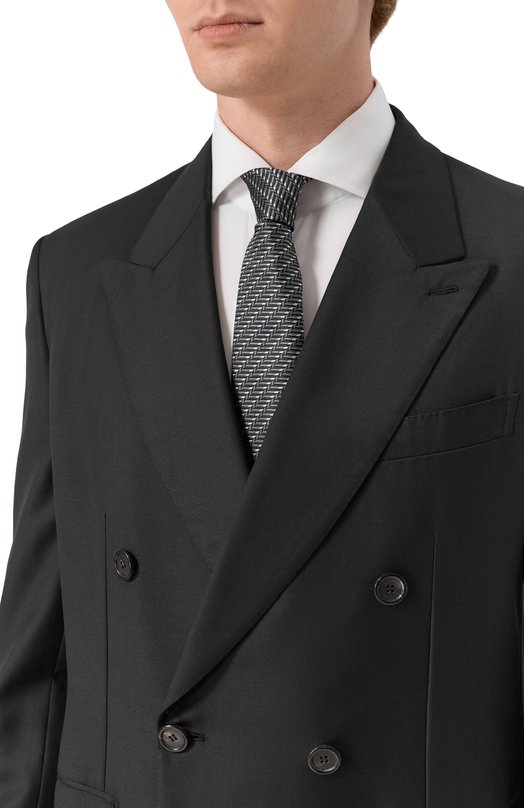 Шелковый галстук Giorgio Armani GM000800/TE16571 Серый  GM000800/TE16571 Фото 2