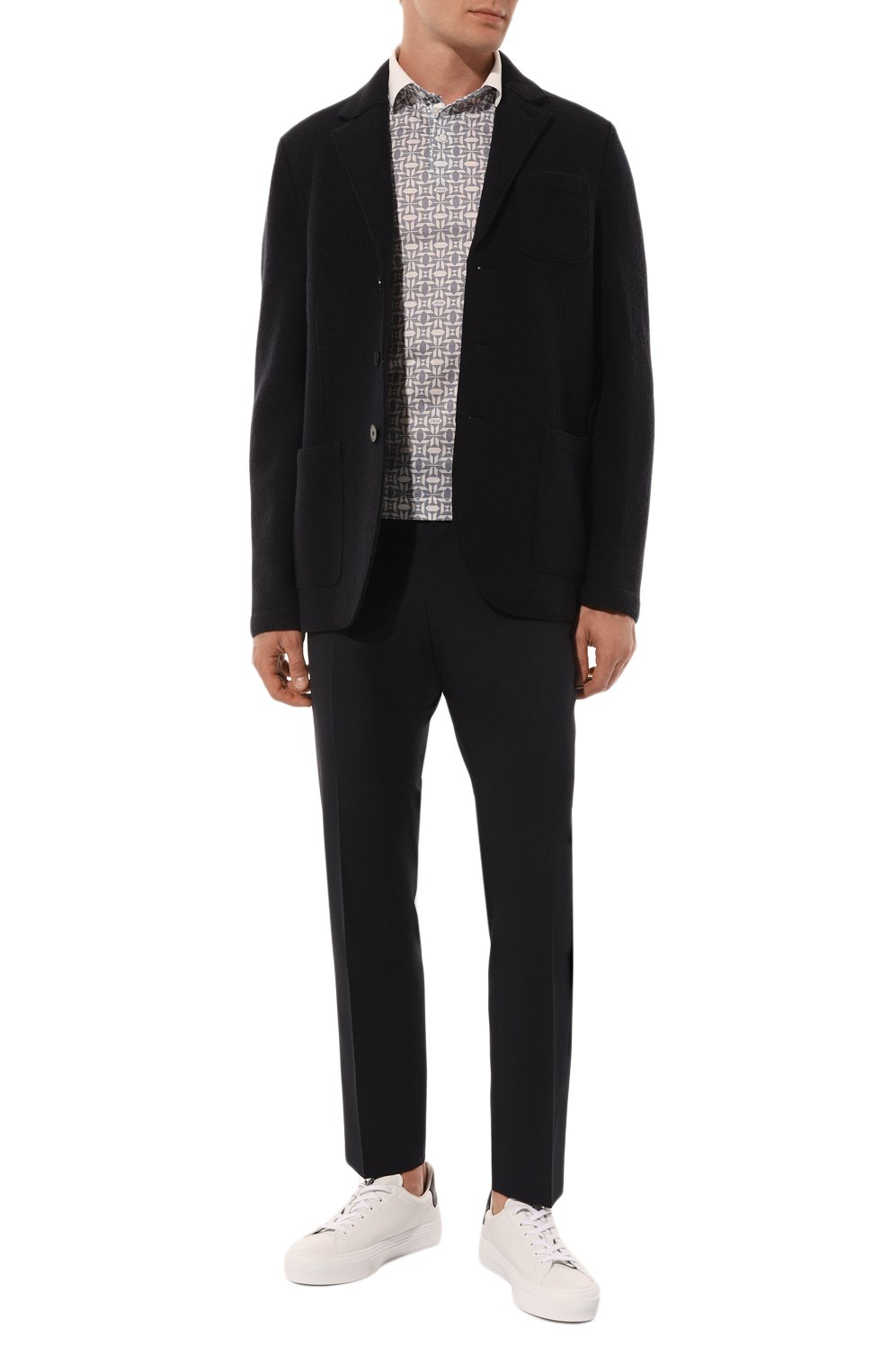 Брюки из шерсти и вискозы BOSS темно-синего цвета по цене 25500 руб., арт. 50521041, фото 2 Брюки из шерсти и вискозы BOSS, арт. 50521041, фото 2