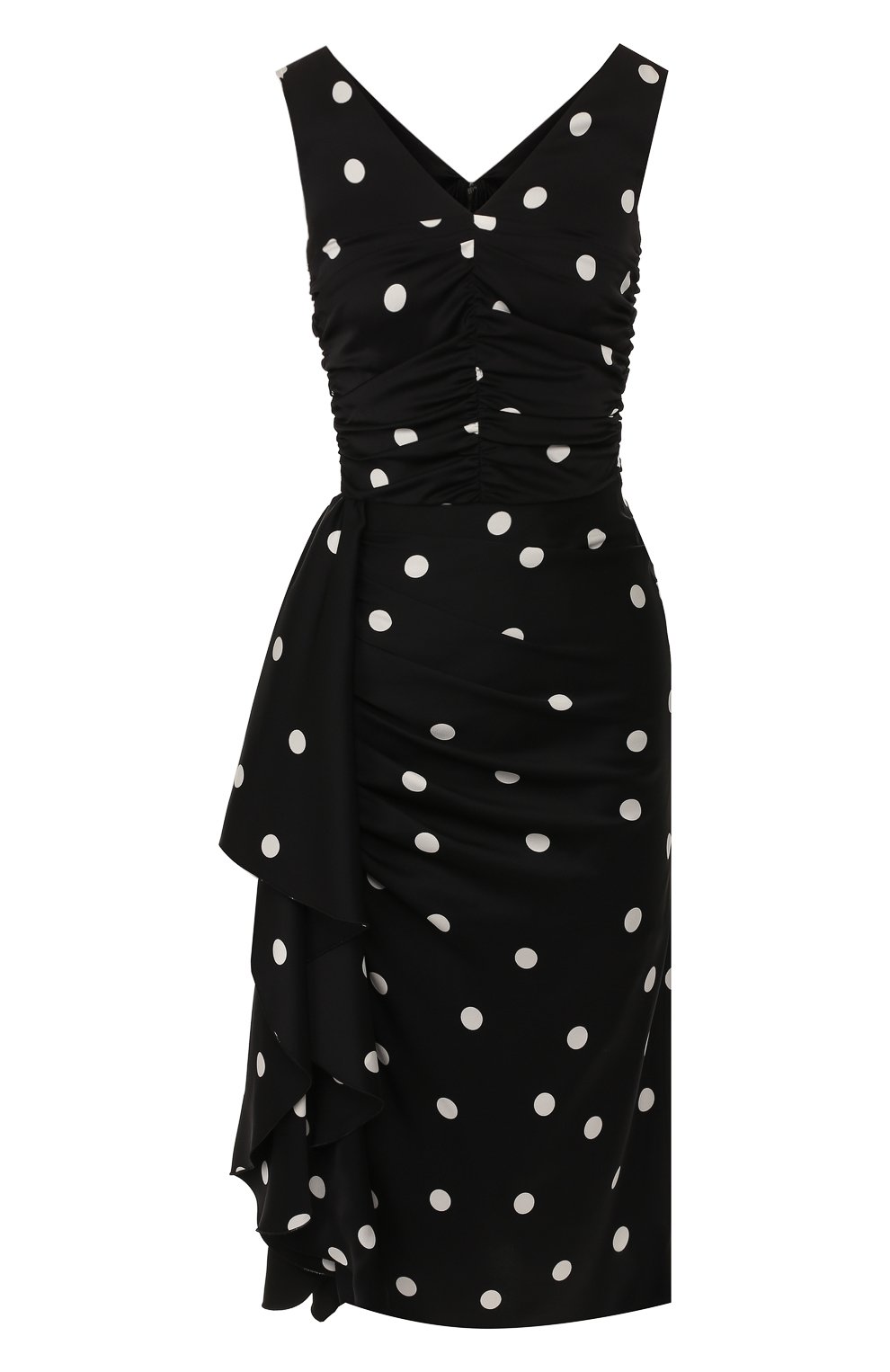 Шелковое платье DOLCE & GABBANA черно-белого цвета по цене 259500 руб., арт. F6E9MT/FSAY3, фото 1 Шелковое платье DOLCE & GABBANA, арт. F6E9MT/FSAY3, фото 1