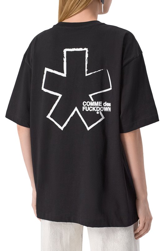 Хлопковая футболка Comme des Fuckdown CFABW01318 Чёрный  CFABW01318 Фото 4