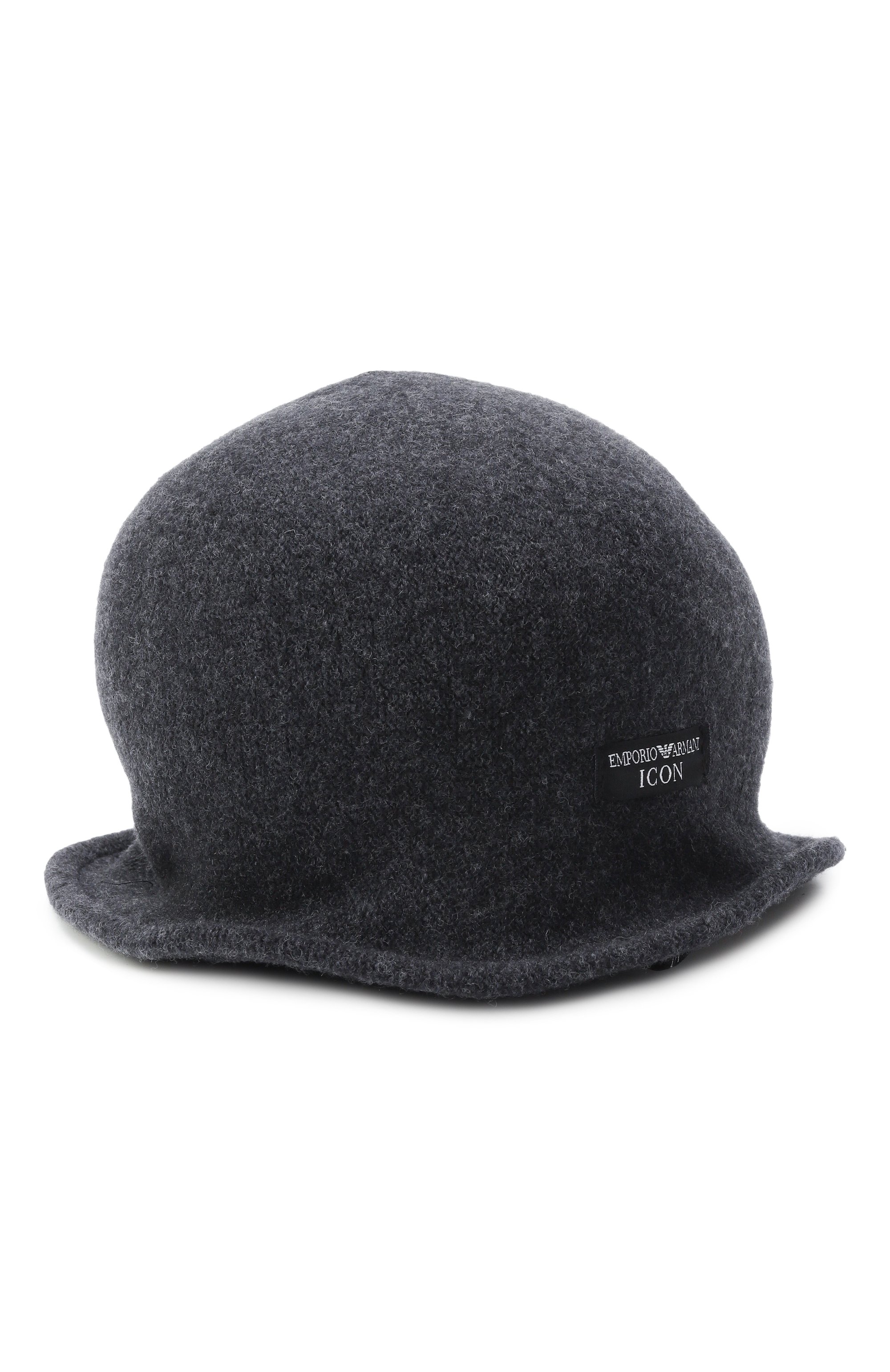 Шерстяная шляпа EMPORIO ARMANI темно-серого цвета по цене 24800 руб., арт. EW002448/AF18398, фото 2 Шерстяная шляпа EMPORIO ARMANI, арт. EW002448/AF18398, фото 2