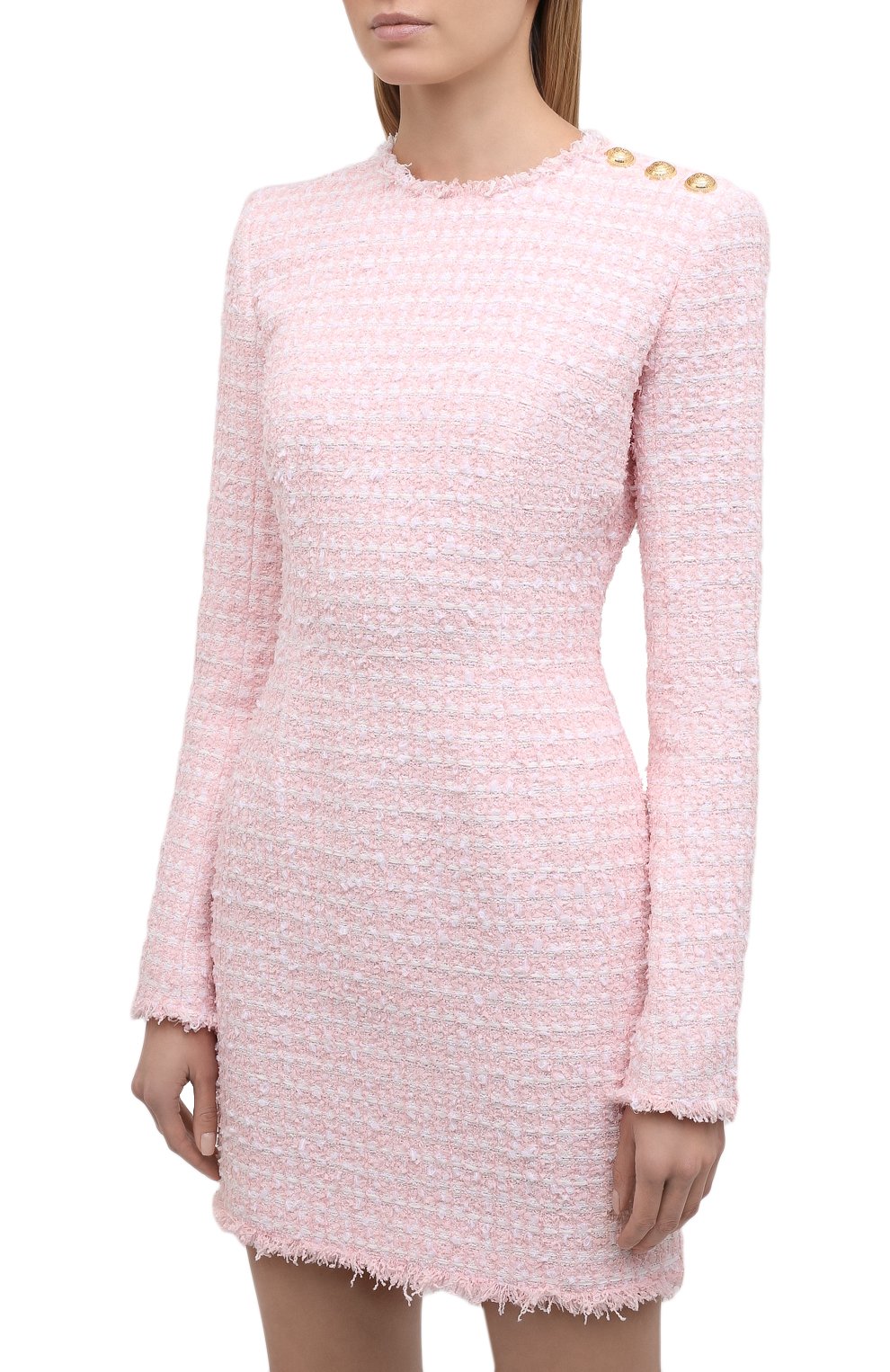Платье BALMAIN светло-розового цвета по цене 214500 руб., арт. WF1R8000/X492, фото 3 Платье BALMAIN, арт. WF1R8000/X492, фото 3