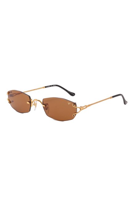 Женские солнцезащитные очки VINTAGE FRAMES коричневого цвета, арт. ASPEN 24KT G0LD/ESPRESS0 | Ф�ото 1 (Нос: Не проставлено; Материал: Металл; Тип очков: С/з; Региональные ограничения белый список (Axapta Mercury): Не проставлено)