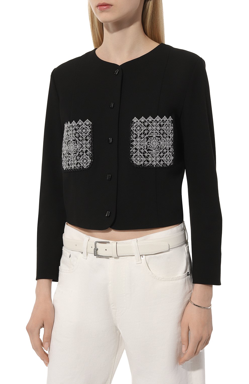 Блузка ALEXANDRA GEORGIEVA BY KRESTETSKAYA STROCHKA черного цвета по цене 78000 руб., арт. PV2-020ch23, фото 3 Блузка ALEXANDRA GEORGIEVA BY KRESTETSKAYA STROCHKA, арт. PV2-020ch23, фото 3