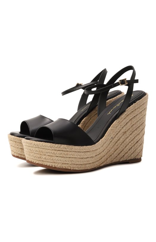 Кожаные босоножки Santoni WHZG71645ZNATYLC Чёрный WHZG71645ZNATYLC