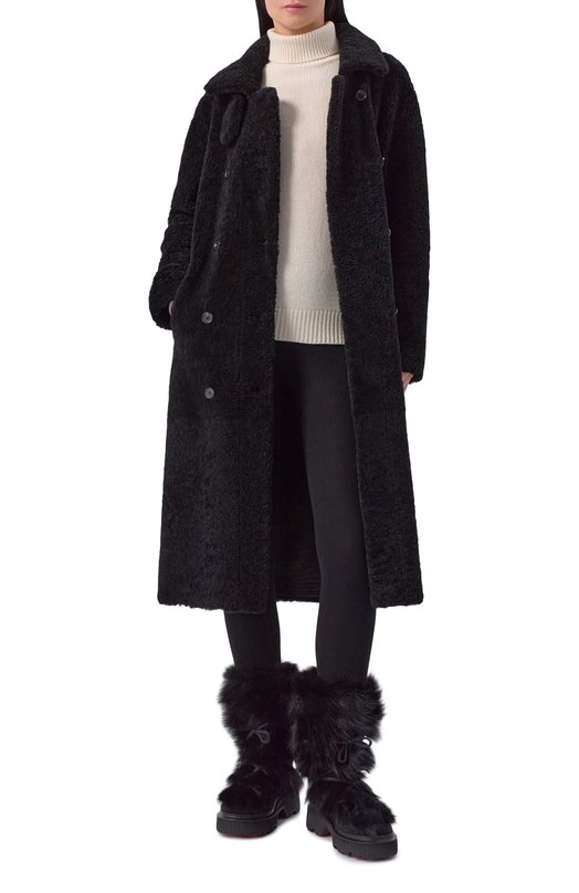 Полусапоги с мехом лисы Santoni WTCG71968GA2AHFT Чёрный  WTCG71968GA2AHFT Фото 3