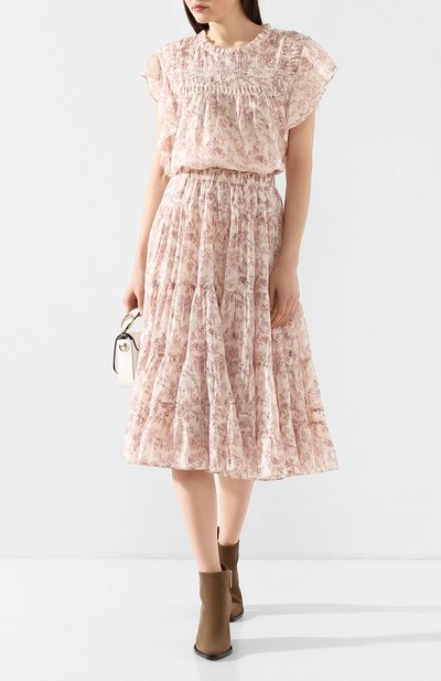 Хлопковая юбка ISABEL MARANT ETOILE светло-розового цвета по цене 22550 руб., арт. JU0920-20P028E/ELFA, фото 2 Хлопковая юбка ISABEL MARANT ETOILE, арт. JU0920-20P028E/ELFA, фото 2