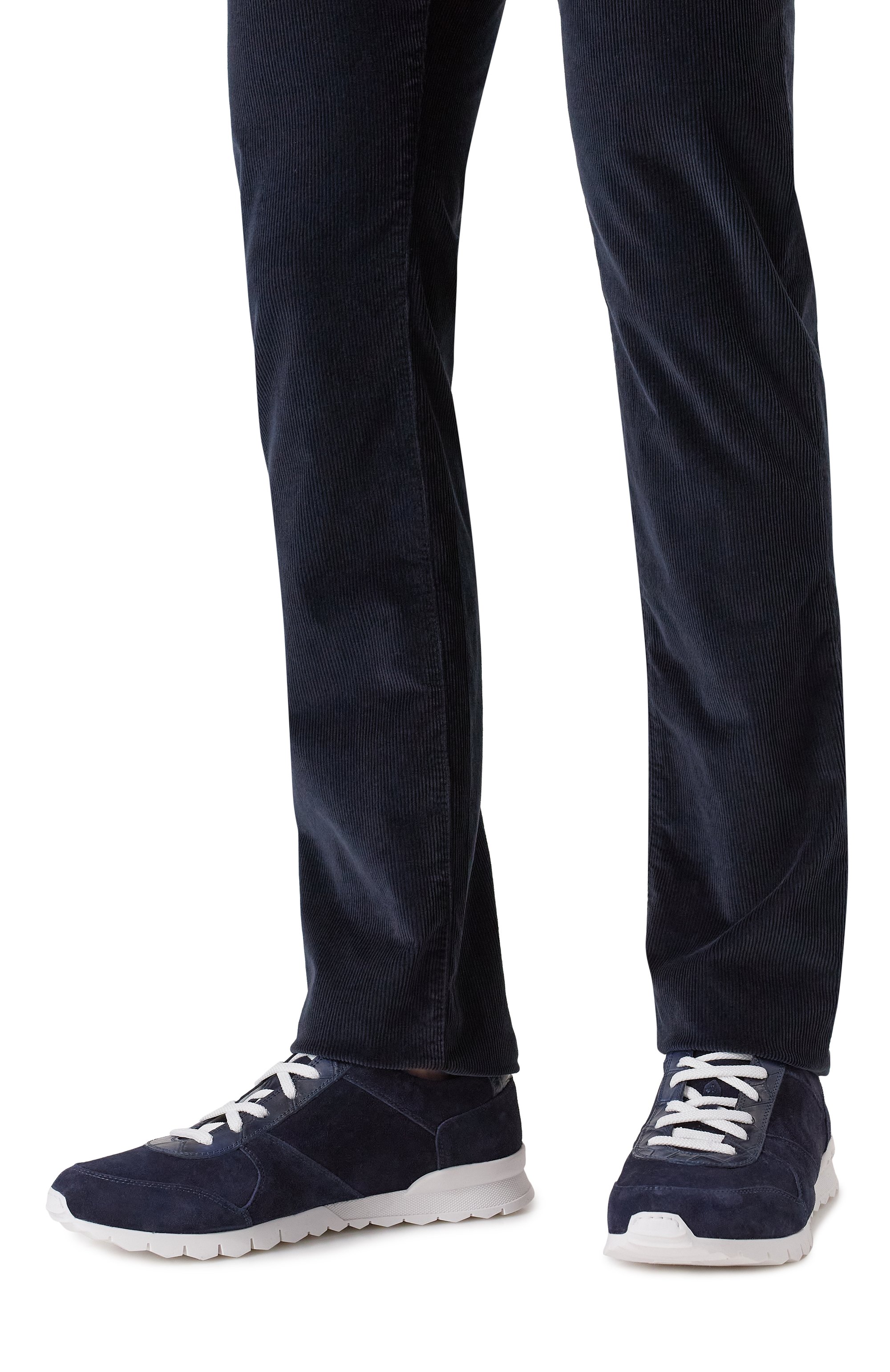 Замшевые кроссовки с отделкой из кожи крокодила KITON, арт. USSA077N0127701, фото 3