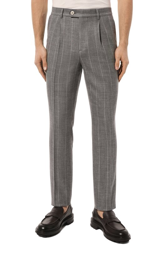 Костюм из шерсти и шелка Brunello Cucinelli MY432LDWH Серый  MY432LDWH Фото 4