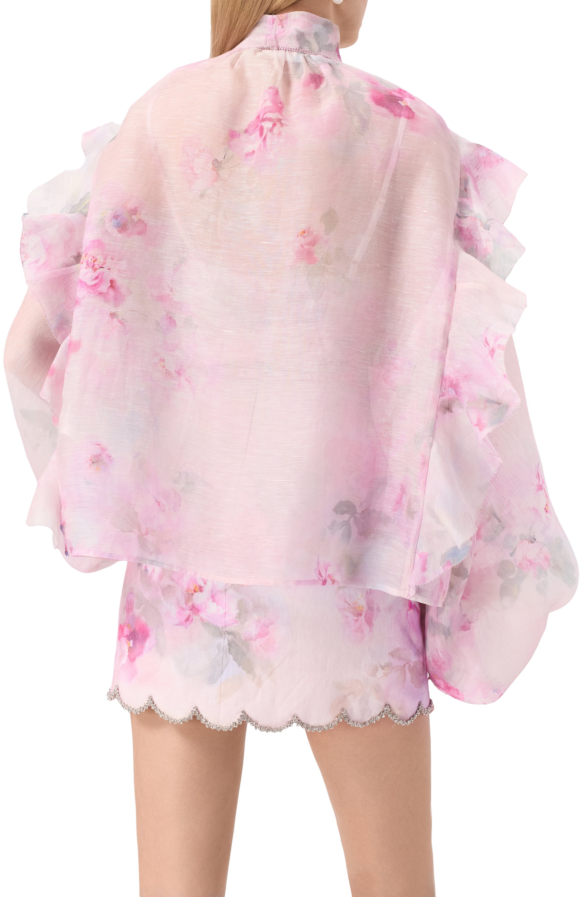 Блузка изо льна и шелка ZIMMERMANN розового цвета по цене 176000 руб., арт. 2856TR251, фото 4 Блузка изо льна и шелка ZIMMERMANN, арт. 2856TR251, фото 4