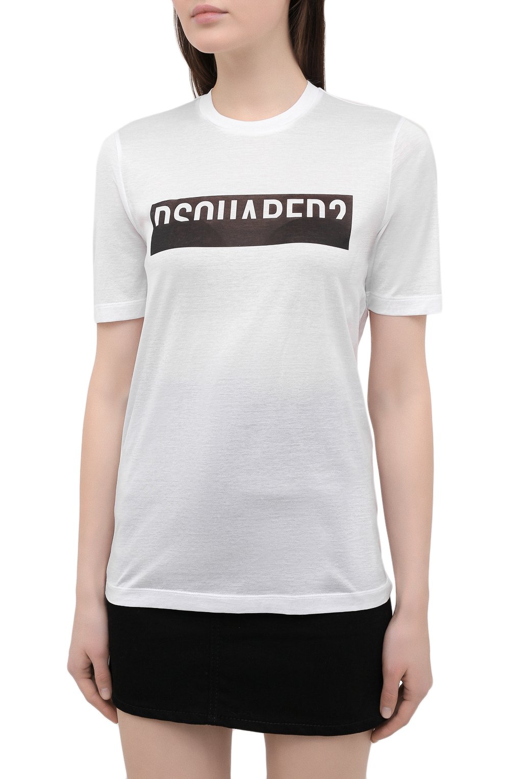 Хлопковая футболка DSQUARED2 белого цвета по цене 22650 руб., арт. S75GD0153/S23848, фото 3 Хлопковая футболка DSQUARED2, арт. S75GD0153/S23848, фото 3