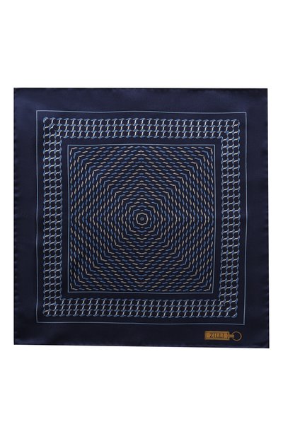 Шелковый платок ZILLI темно-синего цвета по цене 8995 руб., арт. 50196/HANDKERCHIEF, фото 2 Шелковый платок ZILLI, арт. 50196/HANDKERCHIEF, фото 2