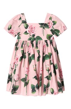 Женский комплект из платья и шорт DOLCE & GABBANA светло-розового цвета, арт. L24DF4/HS5S8 | Фото 2 (Нос: Не проставлено; Материал сплава: Проставлено; Материал внешний: Хлопок; Ростовка одежда: 6 мес | 68 см, 18 мес | 86 см, 12 мес | 80 см, 24 мес | 92 см, 9 мес | 74 см)