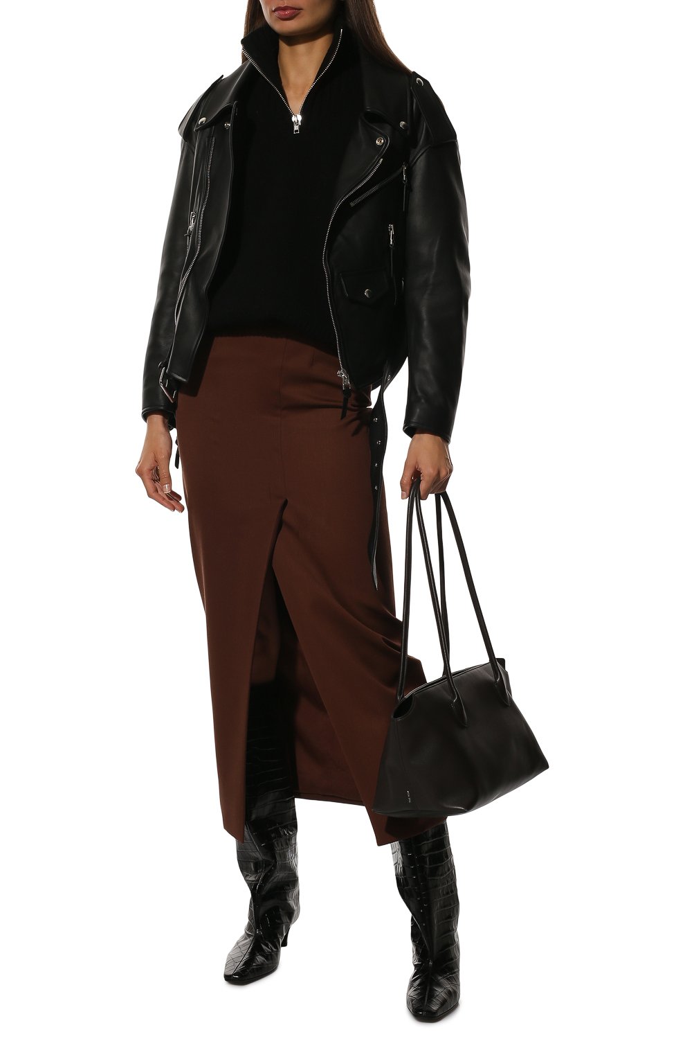 Кожаная куртка ALINE черного цвета по цене 115000 руб., арт. AL22FW030103, фото 2 Кожаная куртка ALINE, арт. AL22FW030103, фото 2