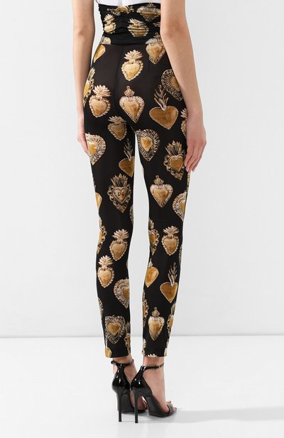 Легинсы с принтом DOLCE & GABBANA черного цвета по цене 69950 руб., арт. FTBHYT/FSGP6, фото 4 Легинсы с принтом DOLCE & GABBANA, арт. FTBHYT/FSGP6, фото 4