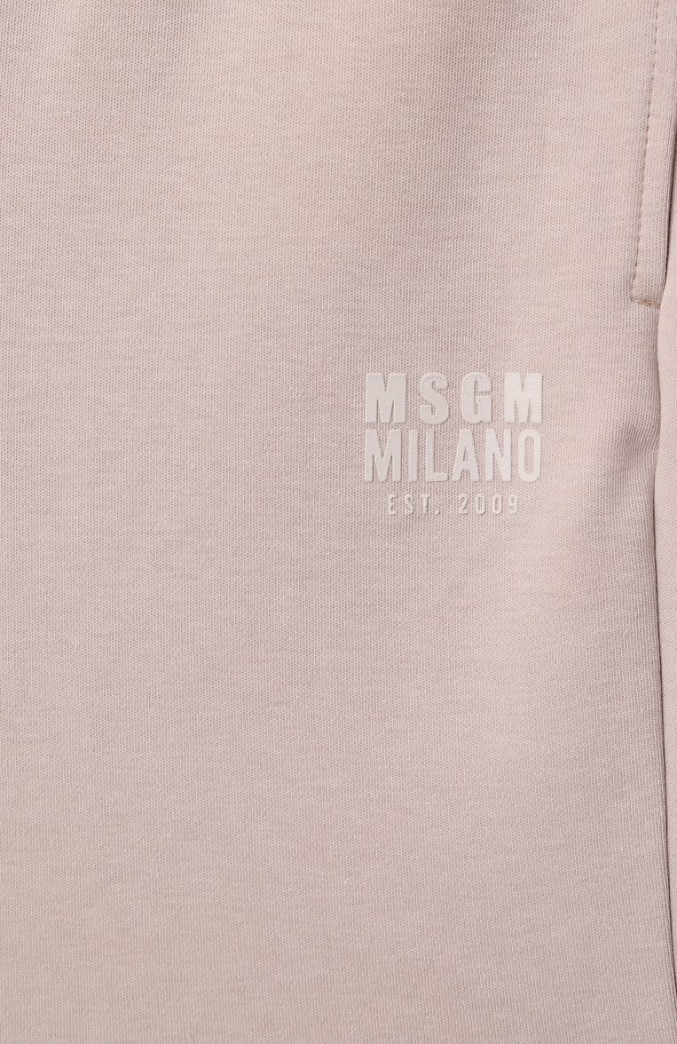 Детские хлопковые шорты MSGM KIDS светло-бежевого цвета, арт. S5MSJUBE173 | Фото 3 (Нос: Не проставлено; Мальчики Кросс-КТ: Шорты-спорт; Случай: Повседневный; Материал внешний: Хлопок; Ростовка одежда: 6 лет | 116 см, 10 - 11 лет | 140 - 146см, 12 лет | 152 см, 8 лет | 128 см, 16 лет | 164 см)