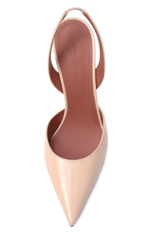 Лакированные туфли Holli 95 Amina Muaddi H0LLI SLING 95/PATENT Бежевый  H0LLI SLING 95/PATENT Фото 6